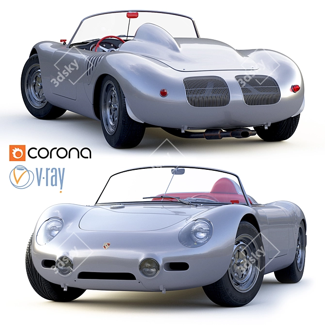 Vintage Porsche 718 Spyder 1960 3D model image 1