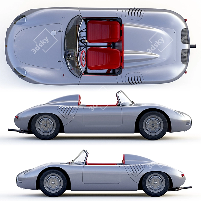 Vintage Porsche 718 Spyder 1960 3D model image 4