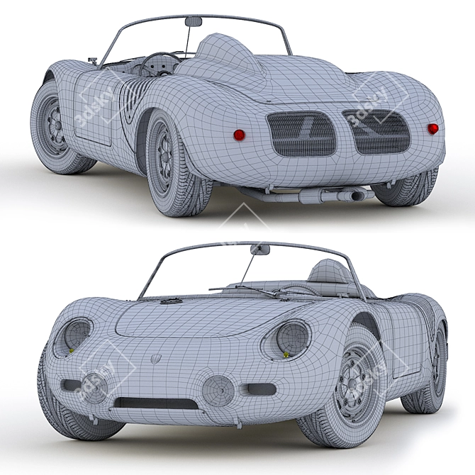 Vintage Porsche 718 Spyder 1960 3D model image 7