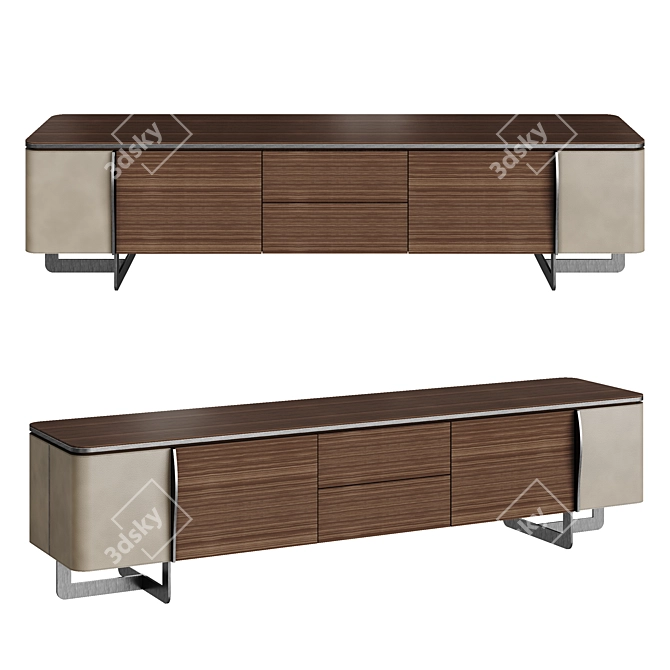 
Oak Sideboard Storage Solution 3D model image 1