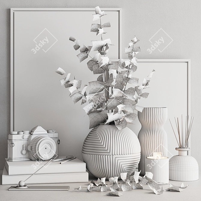 Modern Home Decor Set with Vases 3D model image 4