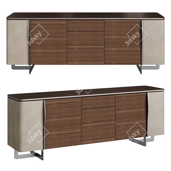 Oak SOHO Sideboard - Stylish Storage 3D model image 1