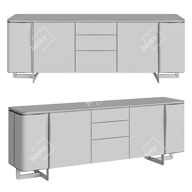 Oak SOHO Sideboard - Stylish Storage 3D model image 2