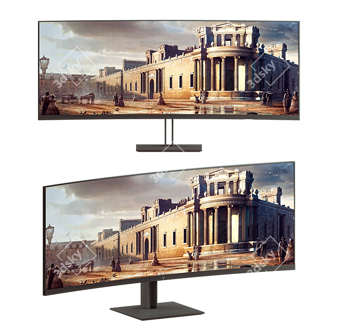 HP Z38c Curved Monitor 3D model image 1