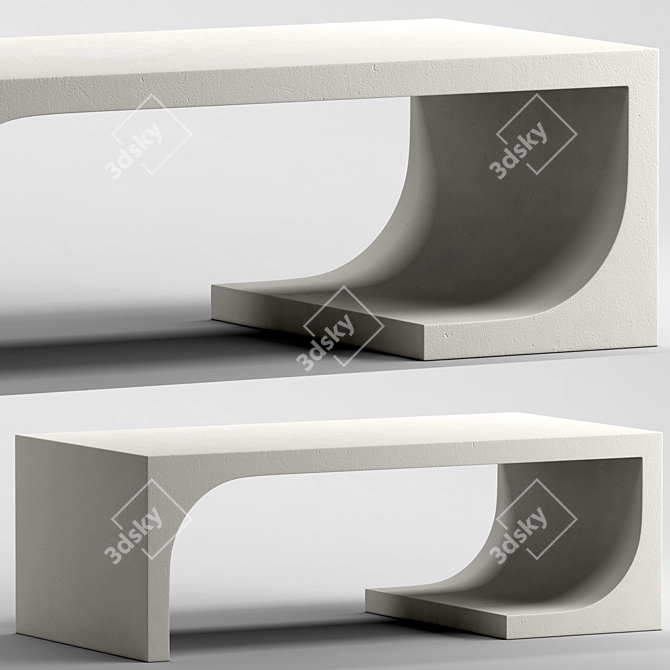 Modern Cement Coffee Table 3D model image 2