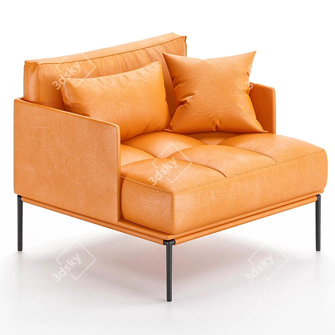 Modern Leather Armchair Meticulously Designed 3D model image 1