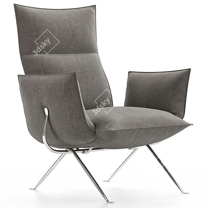 Modern Fabric Armchair Collection 3D model image 2