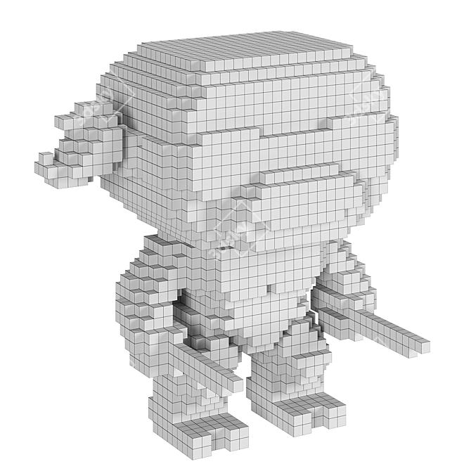 Retro 8-Bit Ninja Turtles Figurines 3D model image 8