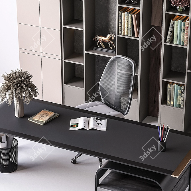 Modern Office Table with Export 3D model image 2