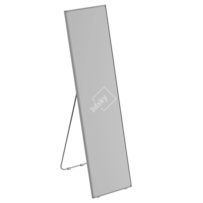 Sleek Metal Framed Reflective Surface 3D model image 2