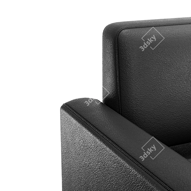 Luxurious Leather Club Chair 3D model image 2