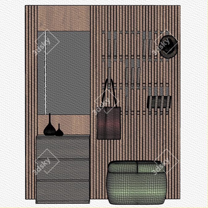 Modern Hallway Set for Home 3D model image 3