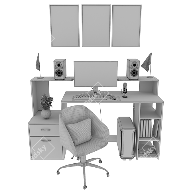 Modern Office Furniture Set 2016 3D model image 6