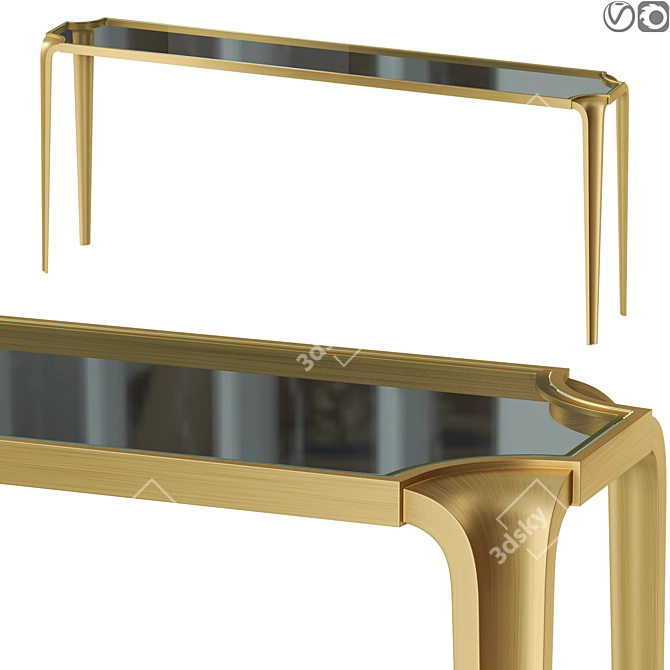 Sleek Lotus Console Table 3D model image 1