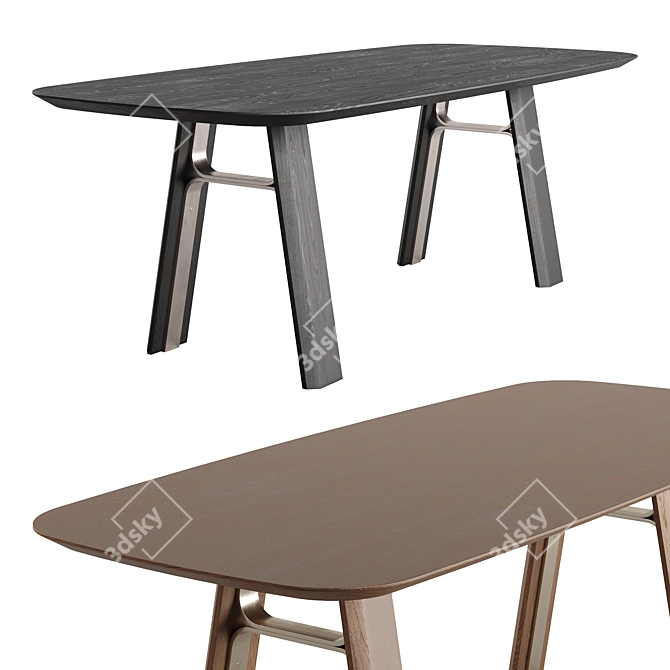 Elegant Bridge Dining Table essence 3D model image 3