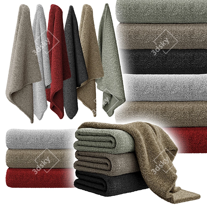 Multifunctional Terry Towels 3D model image 1