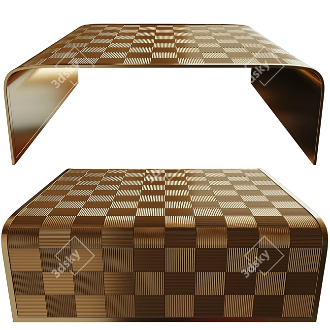 Baker Weave Cocktail Table 3D model image 3