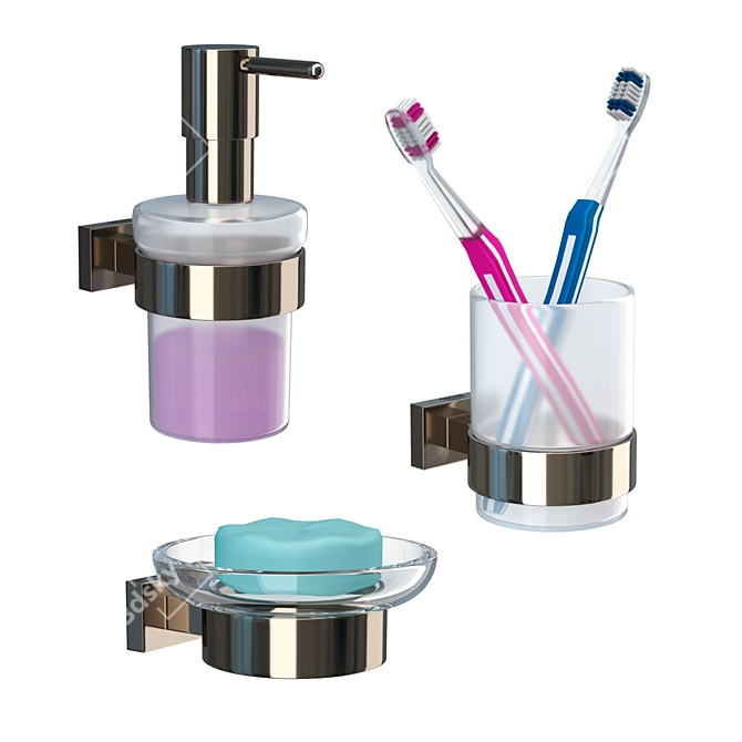 GROHE Essentials Cube Accessory Set 3D model image 2