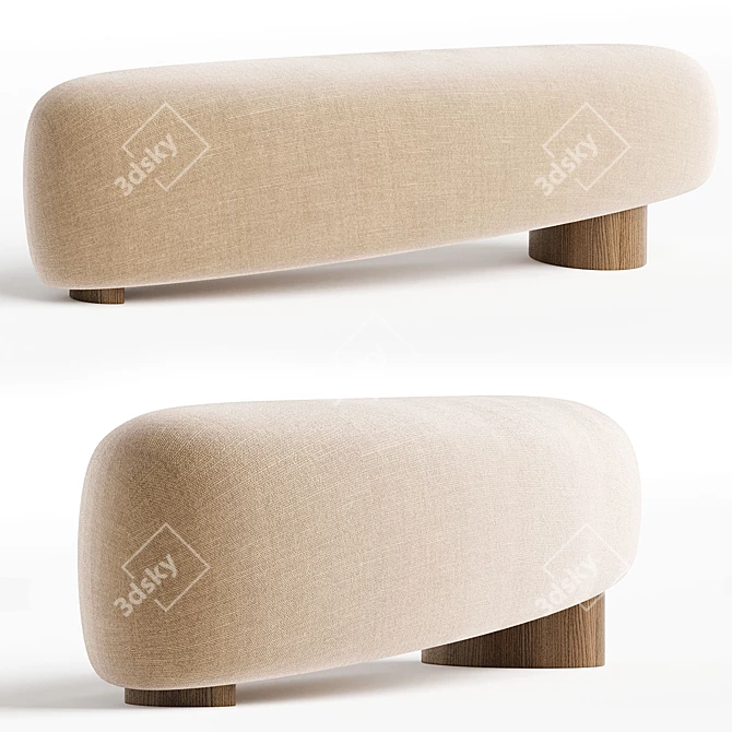  Stylish Cascade Long Ottoman 3D model image 1