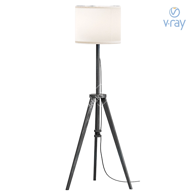 Nordic Ash Floor Lamp 3D model image 1