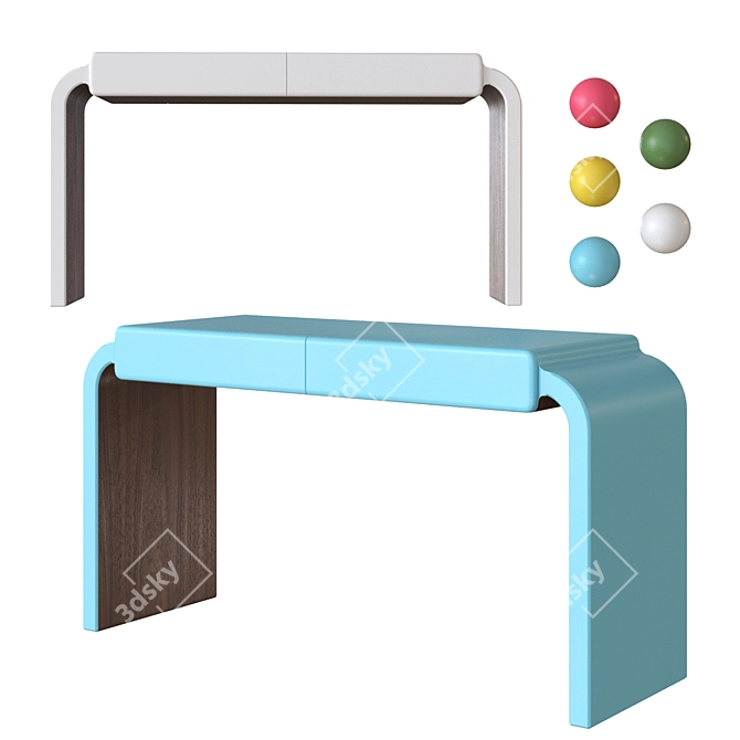 Celestial MDF Work Desk 3D model image 2