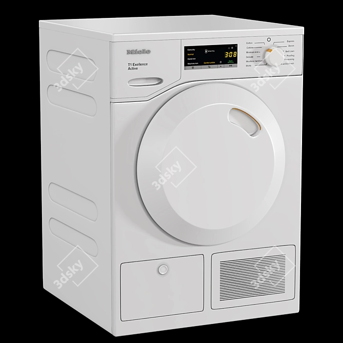 Miele White Washer Dryer Set 3D model image 3