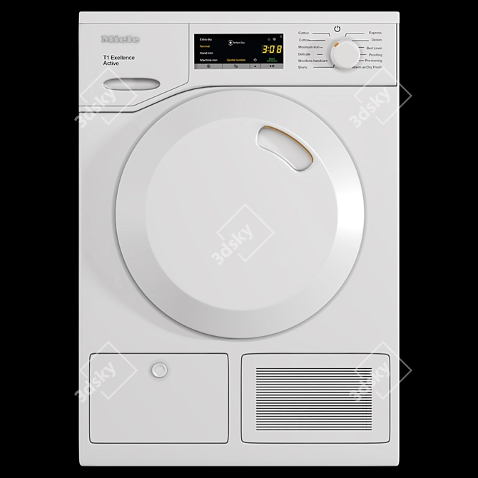 Miele White Washer Dryer Set 3D model image 5