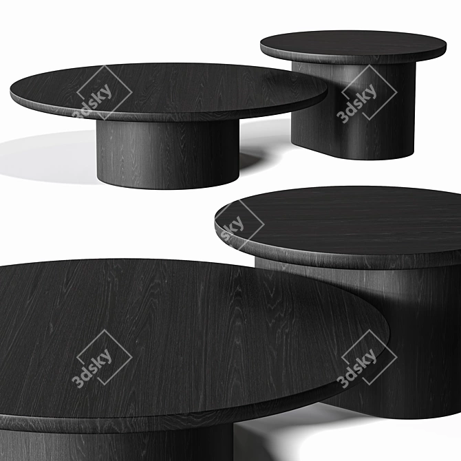 Contemporary Porto Center Table Set 3D model image 1