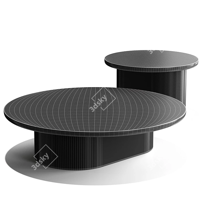 Contemporary Porto Center Table Set 3D model image 4