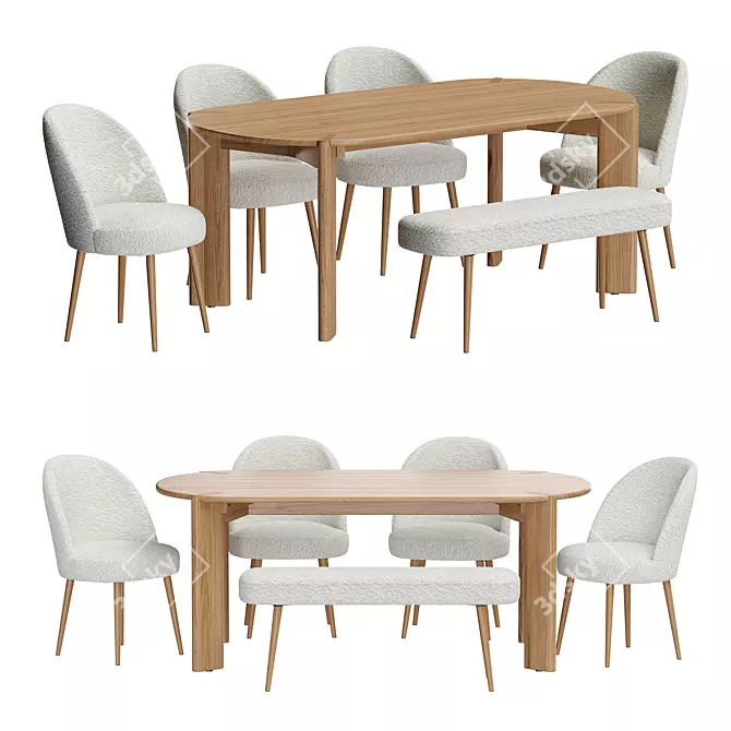 La Redoute Interieurs Dining Set 3D model image 1