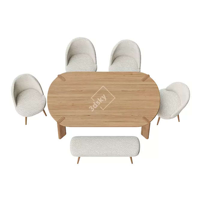 La Redoute Interieurs Dining Set 3D model image 2