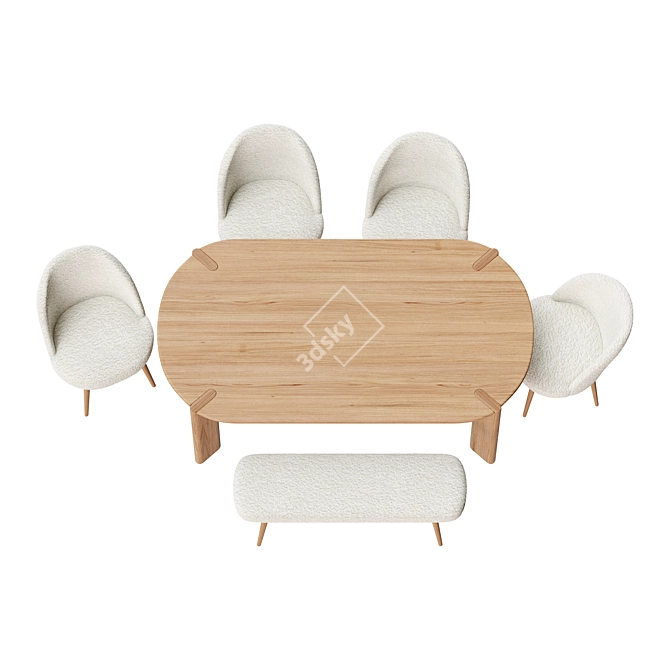 La Redoute Interieurs Dining Set 3D model image 8