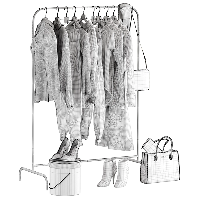 MULIG Floor Clothes Rack 3D model image 2