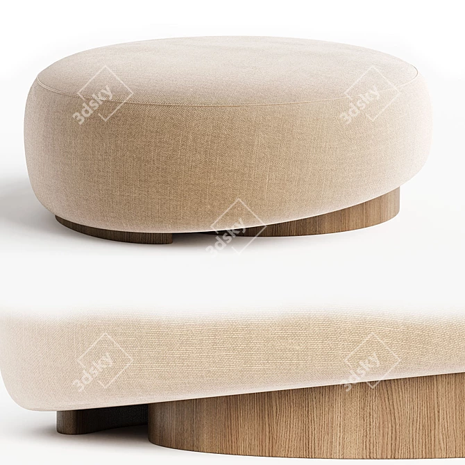 Ripple Ottoman: Modern Elegance Unleashed 3D model image 1