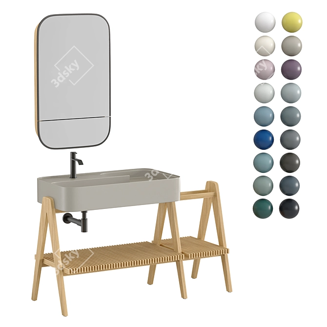 Modern Bathroom Vanity Set Nic Trama 3D model image 8