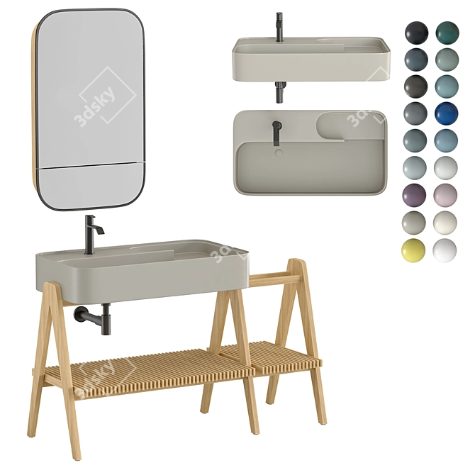 Modern Bathroom Vanity Set Nic Trama 3D model image 9