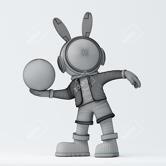 Adorable Bunny Floor Lamp 3D model image 2