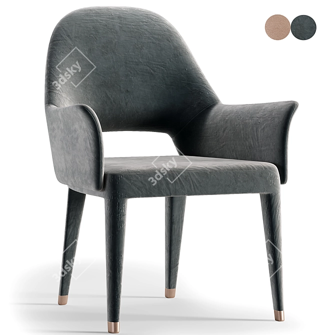 Luxury Leather Harmony Chair 3D model image 1