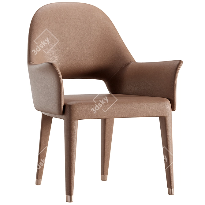 Luxury Leather Harmony Chair 3D model image 2