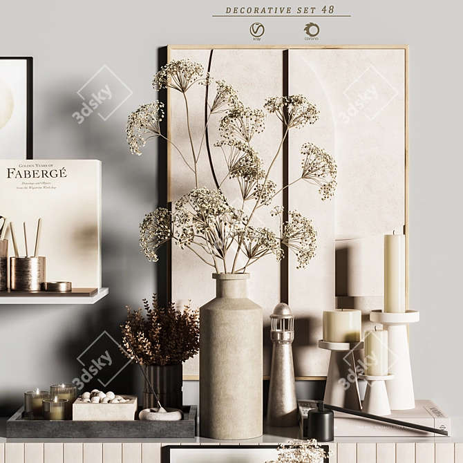 Elegant Decor Set 48 3D model image 3