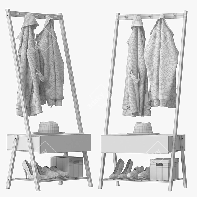 Modern Coat Rack Model Kit 3D model image 5