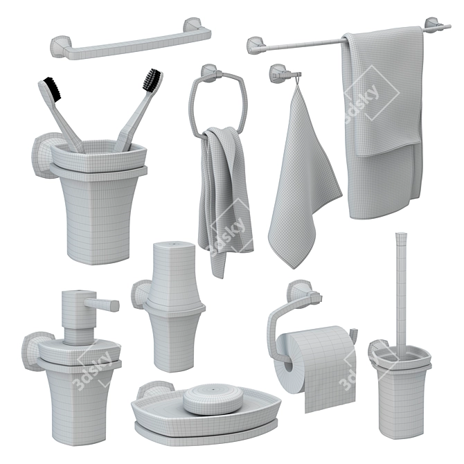 GROHE Grandera Accessory Set (10 pcs) 3D model image 5