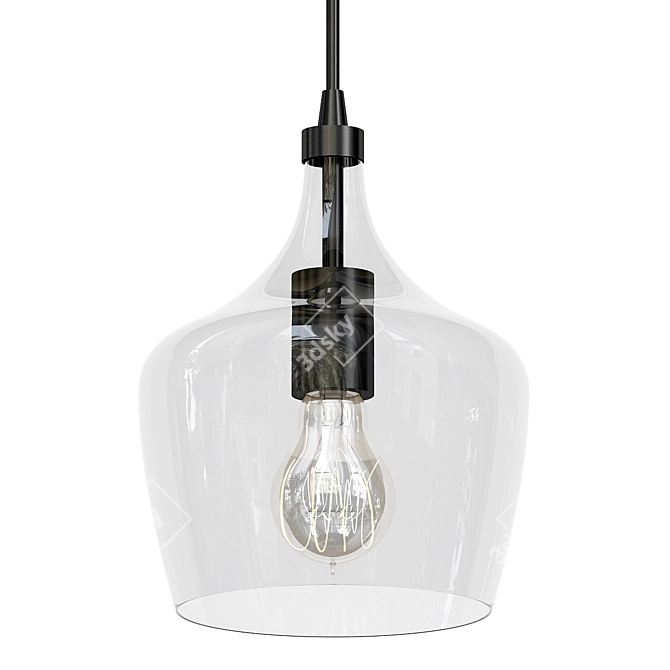 Modern Teardrop Pendant Light 3D model image 1