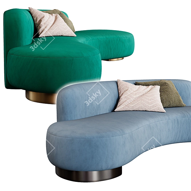 Curved Serpentine and Vladimir Sofas 3D model image 2