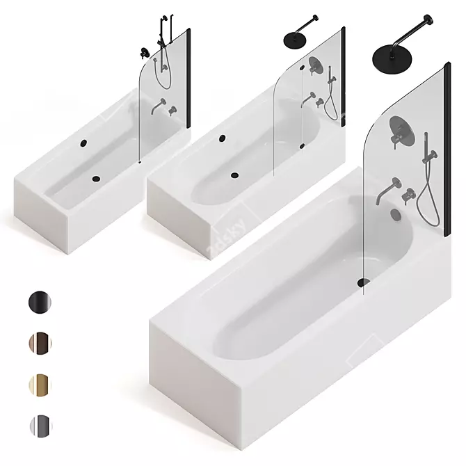 Luxury Bathing Set: Arblu, Villeroy & Boch, Paffoni 3D model image 1