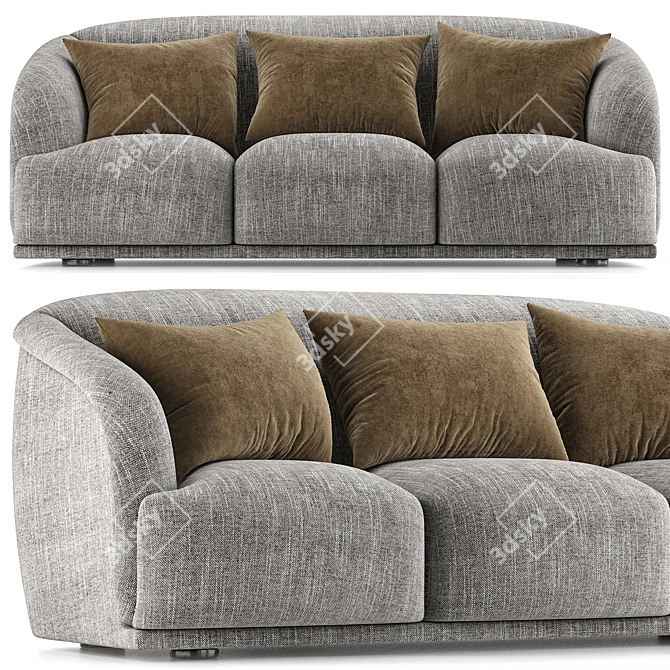 Modern Large Three-Seat Sofa 3D model image 1