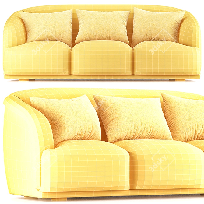 Modern Large Three-Seat Sofa 3D model image 3