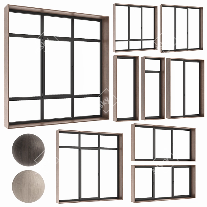 Versatile Modern Window Set. 3D model image 1