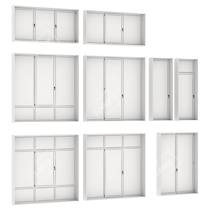 Versatile Modern Window Set. 3D model image 7