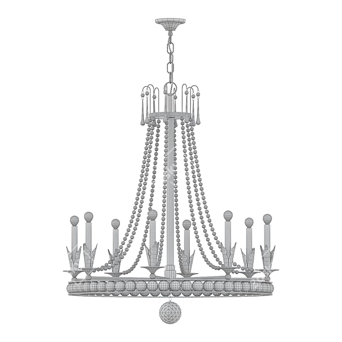 Elegant Regency Large Chandelier 3D model image 2